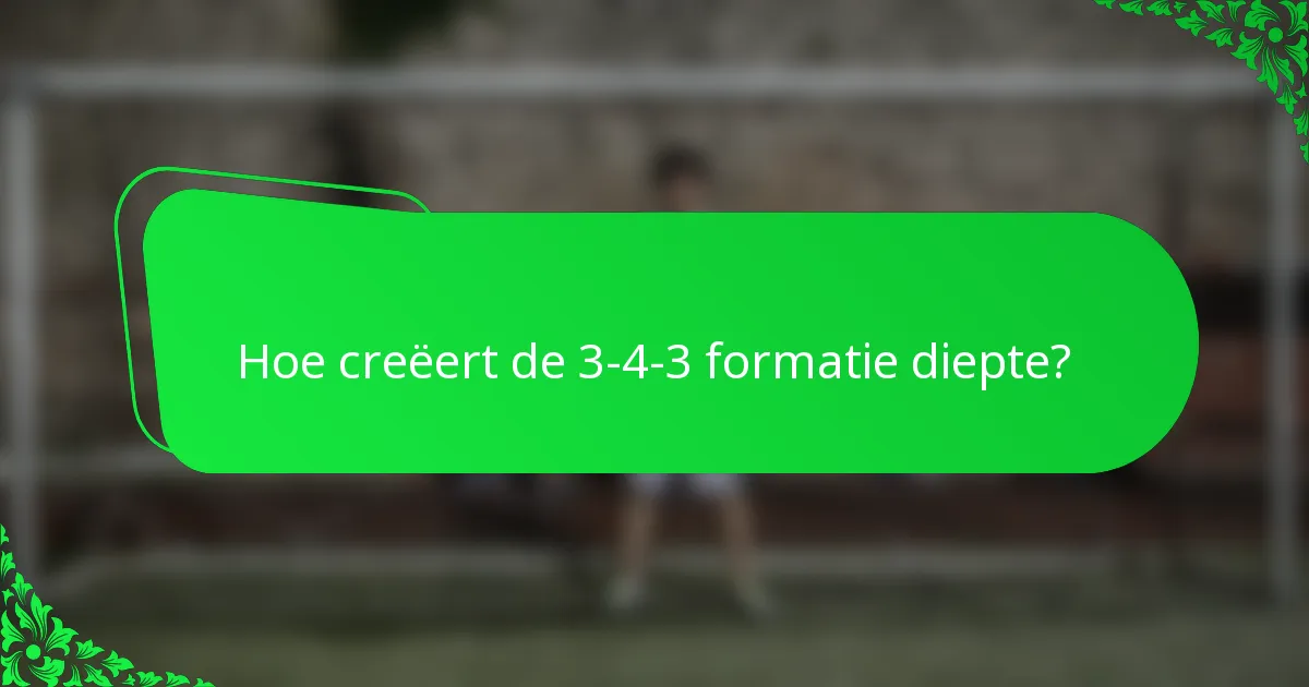 Hoe creëert de 3-4-3 formatie diepte?